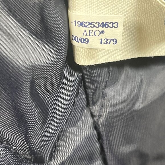 American Eagle Plaid Jacket Red Blue White Button Front Wool Coat Womens Size L - Picture 14 of 14